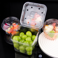 Boîte à bento carrée en PET de haute qualité pour adultes, pliable, pour fruits et légumes, vente en gros