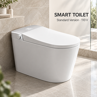Toilette intelligente allongée 110V avec bidet intégré, siège chauffant, capteur de pied pour le rinçage et bouclier anti-éclaboussures