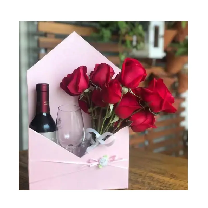 Nuevo diseño Premium Small Flower Box Mom Gift Packaging Floral Sobre Caja para arreglos florales