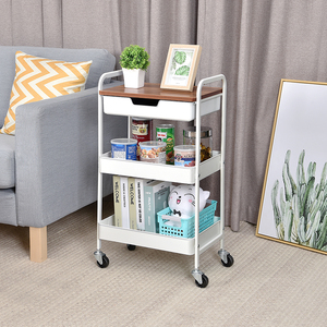 Chariot de rangement roulant à <span class=keywords><strong>3</strong></span> niveaux pour fournitures de bureau personnalisées, avec tiroirs, pour imprimante - Product Image 1