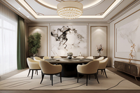 Ensemble de chaises de salle à manger de luxe léger pour hôtel 5 étoiles, restaurant, salle à manger en bois, ensemble de 6 chaises pour table et chaises de restaurant