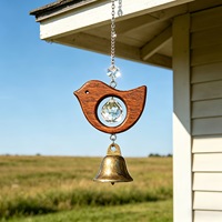 Cloches artisanales bohèmes modernes minimalistes en bronze antique avec bois et cristaux pour la décoration intérieure - Idéales pour le dropshipping