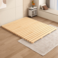 Lit plateforme moderne en pin massif sculpté à la main, pliable et extensible, taille King/Queen, écologique, durable, gain de place pour la chambre