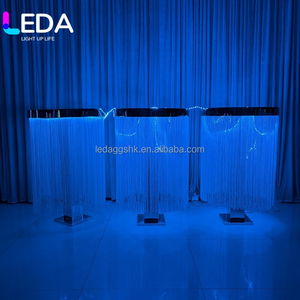 LEDA Gold Metal Floral <b>Stand</b> Centerpieces Wedding Table Decoration Tassel Curtain Flower <b>Stand</b> for Sale Wedding Decoration - Product Image 2