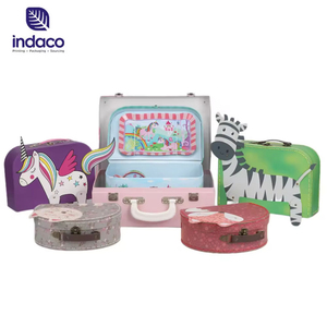 Customized cute cartoon animal <b>box</b> printed cardboard <b>suitcase</b> with handle, suitable for children's toy gift packaging <b>box</b> - Product Image 6