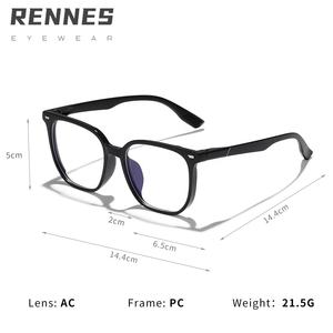 Nouveau unisexe basique carré Anti-lumière bleue lunettes motif solide pour le travail de bureau ordinateurs téléphones mobiles étudiants myopie - Product Image 6