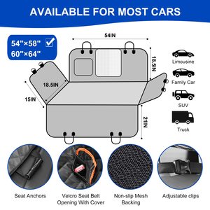 Hamaca para Perros para Coche con Diseño Impermeable y Plegable, Protector de Asiento Trasero para Mascotas - Product Image 4