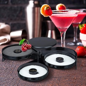 3 in 1 barra di vetro Rimmer Margarita <span class=keywords><strong>sale</strong></span> Rimmer Set di plastica nera scatola di <span class=keywords><strong>zucchero</strong></span> <span class=keywords><strong>e</strong></span> <span class=keywords><strong>sale</strong></span> con spugna - Product Image 1