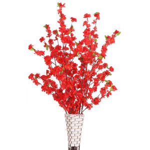 Tanaman palsu bunga persik buatan, bunga persik ungu buatan untuk dekorasi rumah, bunga simulasi ungu - Product Image 6