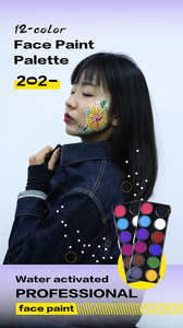 <span class=keywords><strong>Palette</strong></span> de <span class=keywords><strong>peinture</strong></span> pour le visage et le corps, 12 couleurs, lavable, activée <span class=keywords><strong>à</strong></span> <span class=keywords><strong>l</strong></span>'<span class=keywords><strong>eau</strong></span>, <span class=keywords><strong>à</strong></span> base de plantes naturelles, non toxique, professionnelle, pour les fêtes, Halloween, enfants - Product Image 6
