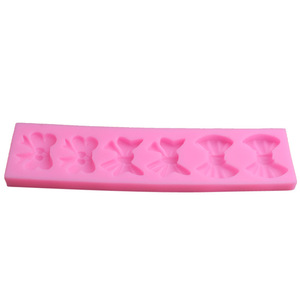 Fondant Cake Molds Bow And Sunflower Silicone Mold For Cake Decorating Birthday Baking Tools Round Shape Pink Green Gray White - Product Image 5