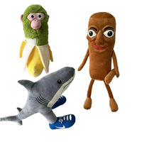 Nouvelle poupée en peluche transfrontalière Tung Tung Tung Sahur American Shanhaijing Spoof avec rembourrage en coton PP, hauteur 31cm-50cm