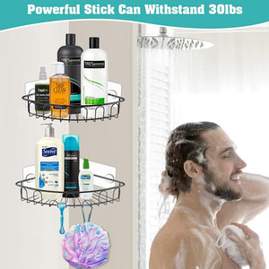 Factory-direct <strong>Bathroom</strong> Wall-mounted Double-tier Paper Wardrobe <strong>Corner</strong> Shelf Set Minimalist Modern Triangular <strong>Storage</strong> <strong>Unit</strong> - Product Image 5