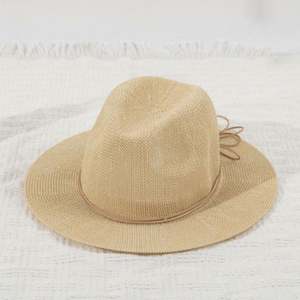 Sombrero de Playa de Paja de Papel Ligero y Transpirable para Verano, con Banda de Cinta, Estilo Panamá - Product Image 3