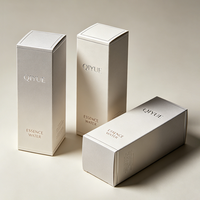 Boîte d'emballage de luxe personnalisée avec logo pour crème visage et sérum de soin, écologique, estampage à chaud argenté, petit MOQ, boîte en carton à rabat