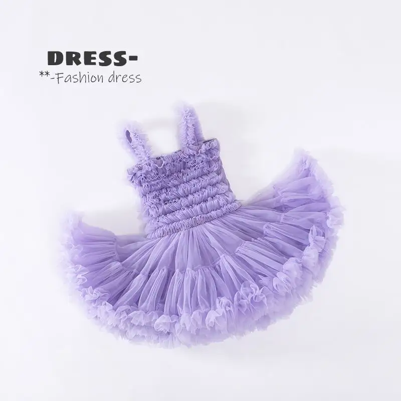 2022 אביב קיץ פופולרי ילדה נסיכת שמלת גרבים טוטו שמלת ילדי רשת שמלת פעוט תינוק ללבוש