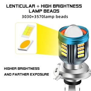 Tgz मोटरसाइकिल के नेतृत्व में हेडलाइट तिरंगा लाइट H4 हाय/l बीम h6 की अगुवाई वाला 3030 + 3570 डुअल लेंस एल्यूमीनियम कूलिंग एन्जिल आंखों को हलो रिंग - Product Image 3