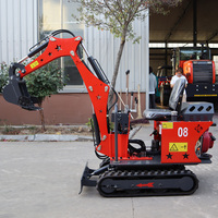 Mini-excavatrice sur chenilles Soosan de 0,8 tonne avec godet de 0,03 m, moteur Koop de 7600 W - Ultra compacte pour une utilisation en jardin et en intérieur, garantie d'un an