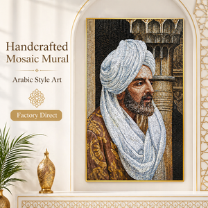 Vente d'usine mode Portrait fait à la main en mosaïque de verre art mural décor célèbre portraits d'hommes peintures pour la maison hôtel - Product Image 2