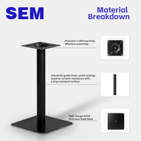 Pied de table robuste SEM pour restaurant, café, salle à manger, base de table carrée en métal, acier inoxydable, or, noir, pieds de table pour meubles
