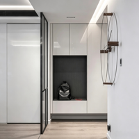 Meuble à chaussures sur mesure minimaliste pour entrée, fabriqué en usine OEM, avec rangement et siège intégré