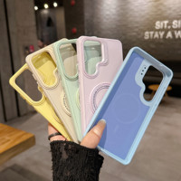Étui de téléphone de luxe magnétique pliable avec support pour Samsung S26 S25 S24 Ultra Plus, coque antichoc en silicone liquide avec pare-chocs intégré