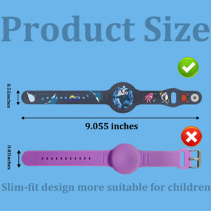 Nouveautés TITUO Bracelets de Dessins Animés Étanches pour Enfants en Silicone Souple et Léger avec Support de Poignet Dissimulé pour <span class=keywords><strong>AirTag</strong></span> - Product Image 5
