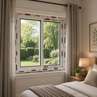 Fenêtre coulissante en PVC sans plomb, double vitrage, insonorisée, résistante aux intempéries, antivol, design moderne, extérieur villa, Energy Star