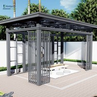 Pergola en alliage d'aluminium de style chinois quatre-six-huit coins extérieur pare-soleil anti-pluie abri nouveau pavillon de paysage de jardin