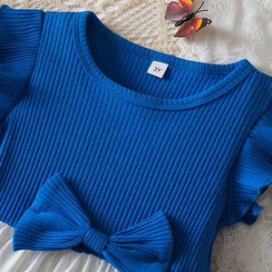 Robe de princesse d'été pour enfants, design imprimé rétro européen et américain, robe à manches volantées pour filles, vente en gros transfrontalière personnalisée - Product Image 5