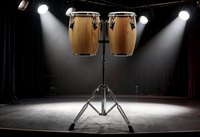 Professional Mini Conga Drum Set with Heavy Duty Stand Hand Percussion Latin Bongo Drums for Adults Kids Beginners