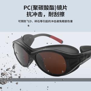 Lunettes de sécurité laser Opt, monture noire, lentille de 2 mm, transmission de 15 %, protection anti-rayonnement 532 nm 1064 nm pour les yeux - Product Image 3