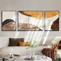 Art mural abstrait moderne de luxe en 3 parties, triptyque encadré pour salon