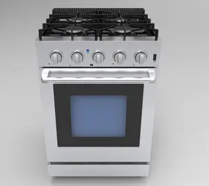 Hyxion Stainless Steel 24'' Gas Range 4 Burnners