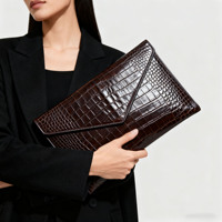 Fabricant OEM Alligator crocodile noir enveloppe en similicuir pochette pour ordinateur portable étui de transport pochette pour Macbook