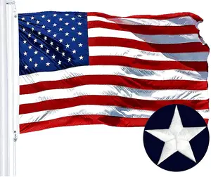Американский флаг США 3x5 футов вышитые звезды вшитые полосы латунные кольца