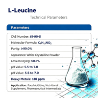 L-Leucine de haute pureté USP, poudre cristalline 99,5 %, CAS 61-90-5, qualité industrielle et alimentaire, EAPEARL