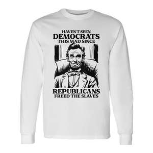 Camiseta de Manga Larga con Gráfico Político de Abraham Lincoln, Unisex para Adultos, Cuello Redondo, Impresión en Serigrafía - Product Image 1