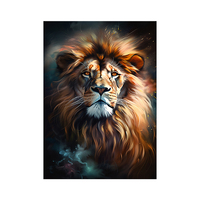 Vente en gros de peinture personnalisée pour décoration intérieure moderne avec impression numérique, photo de lion, peinture sur toile d'art mural, affiche de peinture murale