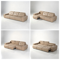 Canapé d'angle électrique 3 places en cuir véritable de luxe, moderne, OEM, pour hôtel, appartement, villa, maison