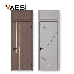 Portes de chambre à coucher en panneaux, <span class=keywords><strong>tablette</strong></span> HDF, assemblage en bois massif, <span class=keywords><strong>porte</strong></span> de chambre WPC pour l'intérieur des maisons - Product Image 1