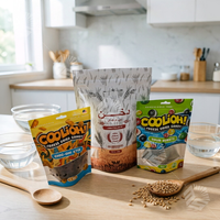Sacs refermables mats personnalisés avec logo imprimé, 250G 500G 1000G, sacs d'emballage alimentaire en plastique avec fenêtre