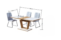 Ensemble de table à manger extensible moderne en verre avec 6 chaises, style nordique, plateau en MDF pour mobilier de salle à manger de luxe