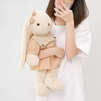 Peluche Lapin Doux à Longues Oreilles, Jouet en Peluche Lapin Doux, Décoration de Chambre Bébé, Cadeau d'Anniversaire et de Pâques pour Petits Enfants