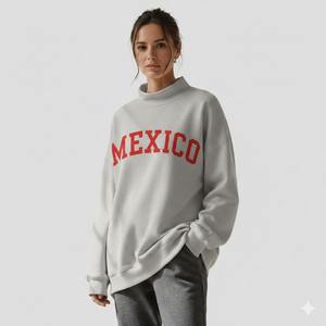 Nouveau Sweat-shirt Pull Oversize Réversible à Col Montant et Manches Longues pour Femme, avec Impression de Lettres Appliquées et Logo Personnalisé, Hiver - Fabricant - Product Image 1