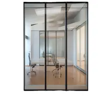Modern Wall Divider Wood Design Aluminum Frame Office Glass Wall Partition