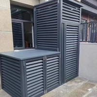 Fenêtre Jalousie d'aération extérieure en aluminium, volet à persiennes réglable avec lames en verre trempé pour la confidentialité et le flux d'air