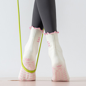 Calcetines de Yoga para Mujer, Color Rosa, Antideslizantes de Silicona, para Fitness, Danza, Pilates, Profesionales, Antideslizantes, de Tubo Medio, para Interiores - Product Image 2