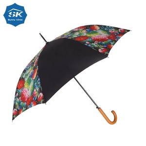 Lightweight Long Straight Modern Manual Hanging Parasol Umbrella with <b>Plastic</b> J Handle Customized Color 46 Inches Metal <b>Frame</b> - Product Image 1