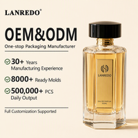 Flacon de parfum hexagonal de luxe vide OEM ODM de qualité supérieure, 50 ml, 100 ml, flacon de parfum vide en verre avec bouchon noir